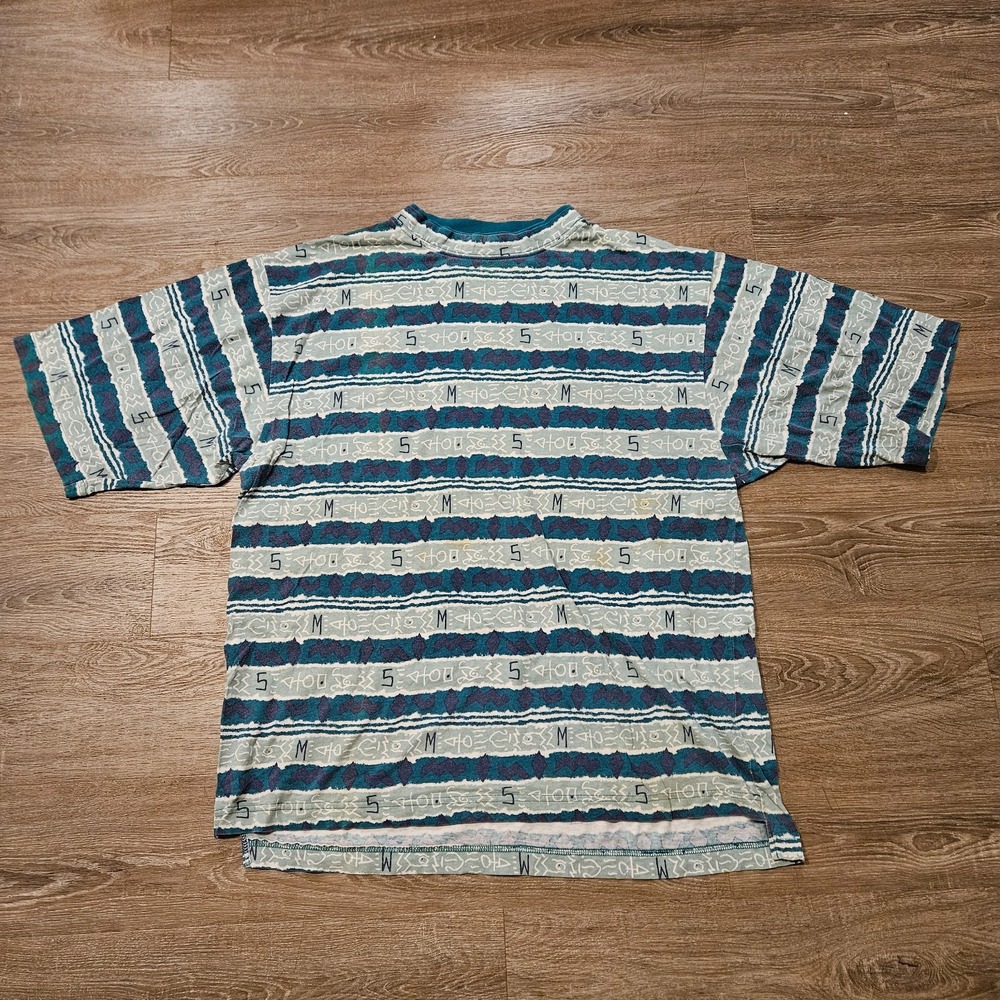Vintage 90s McIntosh & Seymour T Shirt Size XL All Over Print Teal Purple Canada